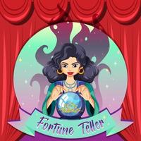 Fortune teller with crystal ball vector