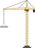 Isolated tower crane cartoon style vector