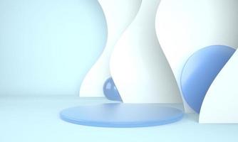 Podium use for product presentation. Abstract wave background. 3d rendering - illustration. photo