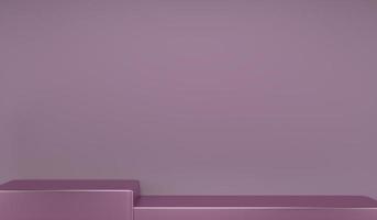 3d rendering studio with geometric shapes, podium on the floor. Platforms for product presentation, mock up background. photo