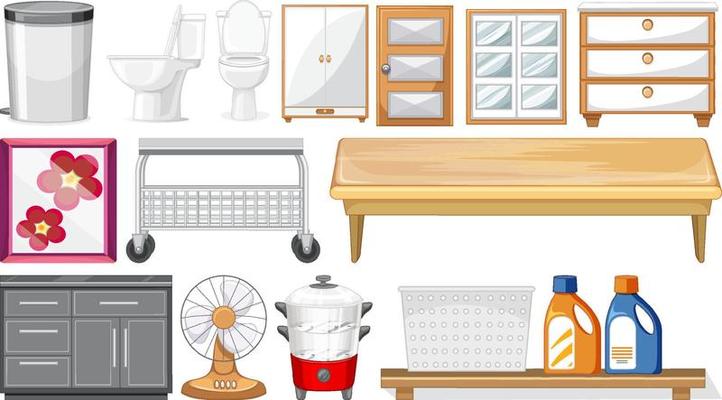 Set of household appliances