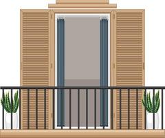 Balcony of apartment building facade vector