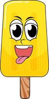 Yellow popsicle with happy face vector