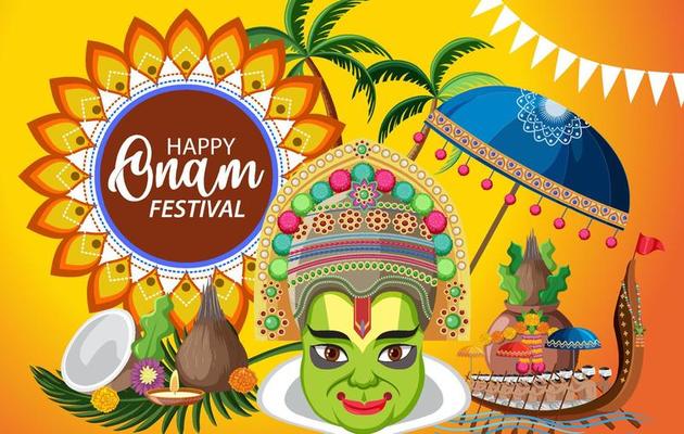 Onam Hindu harvest festival poster