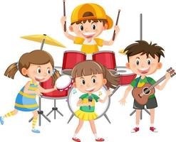 Group of children music band vector