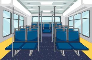 Bus interior with empty blue seats vector