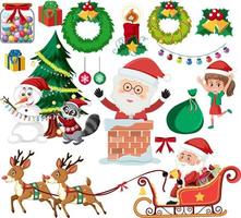 Christmas theme with many ornaments vector