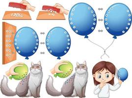 Science experiment with static electricity vector