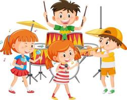 Group of children music band vector
