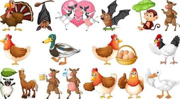 Farm animals on white background vector