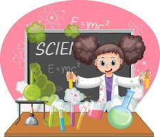 A scientist experiment in the lab on white background vector