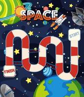 Game template with space theme background vector