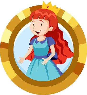 Cute princess cartoon character