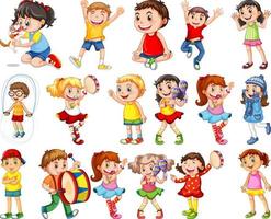 Happy children doing different things vector