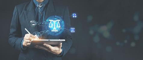 derecho laboral abogado negocio legal concepto de tecnología de internet foto