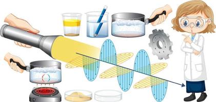 conjunto de equipos necesarios para el experimento científico vector