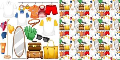 Seamless background design with cloth theme on white background vector