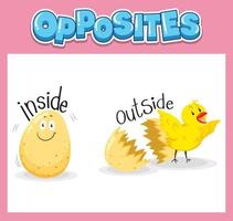 Opposite English words with inside and outside vector