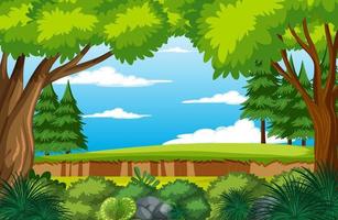 Cartoon forest environment background vector