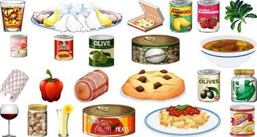 Set of different foods vector