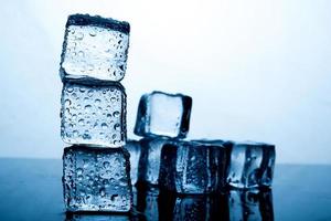 Ice cubes are placed beautifully. Ice color indigo Food and drink concepts suitable for all ages. photo