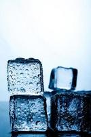 Ice cubes are placed beautifully. Ice color indigo Food and drink concepts suitable for all ages. photo