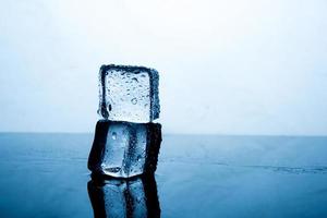 Ice cubes are placed beautifully. Ice color indigo Food and drink concepts suitable for all ages. photo