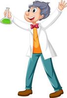 A chemist holding beaker on white background vector