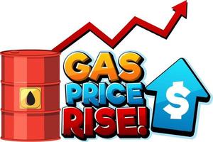 Gas Price Rise font logo design vector