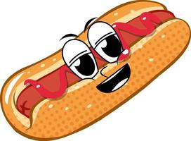 Hotdog with happy face vector