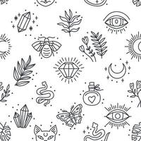 Elegant celestial seamless pattern with boho elements vector