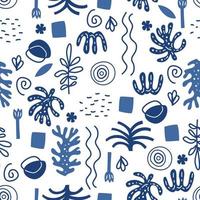 Modern seamless pattern with abstract shapes in Matisse style vector