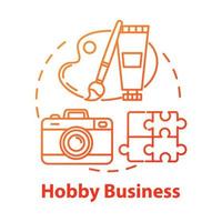 Hobby business concept icon. Amusement freetime activity. Creative work. Art courses idea thin line illustration. Vector isolated outline drawing