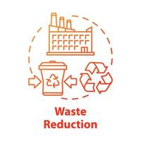 Waste reduction concept icon. Garbage recycling. Municipal debris collection service. Trash recycling plant idea thin line illustration. Vector isolated outline drawing