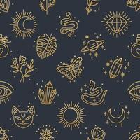 Elegant celestial seamless pattern with boho elements vector