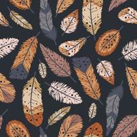 Seamless pattern of animals feathers vector