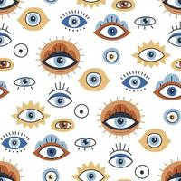 Seamless pattern design with Evil Eye. vector