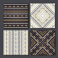 Ethnic seamless patterns. Set of aztec geometric backgrounds. vector