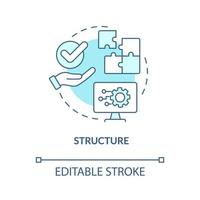 Structure turquoise concept icon. Business interaction abstract idea thin line illustration. Effective communicator skill. Isolated outline drawing. Editable stroke. Arial, Myriad Pro-Bold fonts used vector