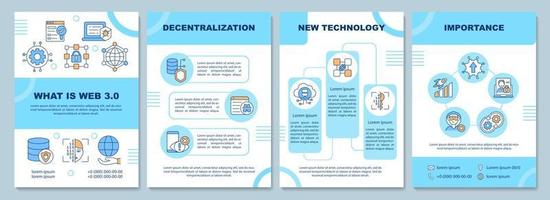 ¿Qué es la plantilla de folleto web 3 0? opción de código bajo. diseño de impresión de folletos con iconos lineales. diseños vectoriales para presentación, informes anuales, anuncios. arial-black, innumerables fuentes pro-regulares utilizadas vector