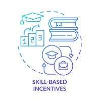 Skill-based incentives blue gradient concept icon. Development of team members abstract idea thin line illustration. Isolated outline drawing. Roboto-Medium, Myriad Pro-Bold fonts used vector
