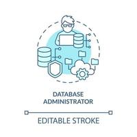 Database administrator turquoise concept icon. Hosting manager abstract idea thin line illustration. Isolated outline drawing. Editable stroke. Roboto-Medium, Myriad Pro-Bold fonts used vector