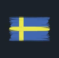 trazos de pincel de bandera de suecia. bandera nacional vector