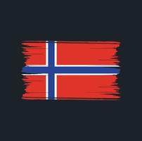 trazos de pincel de bandera de noruega. bandera nacional vector