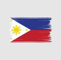 trazos de pincel de bandera de filipinas. bandera nacional vector