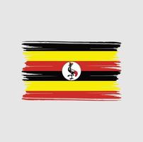 trazos de pincel de bandera de uganda. bandera nacional vector