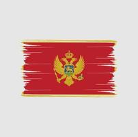 trazos de pincel de bandera de montenegro. bandera nacional vector