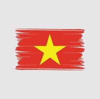 trazos de pincel de la bandera de vietnam. bandera nacional vector