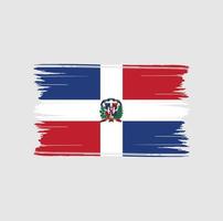 trazos de pincel de bandera de república dominicana. bandera nacional vector