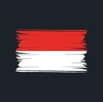 trazos de pincel de bandera de indonesia o mónaco. bandera nacional vector